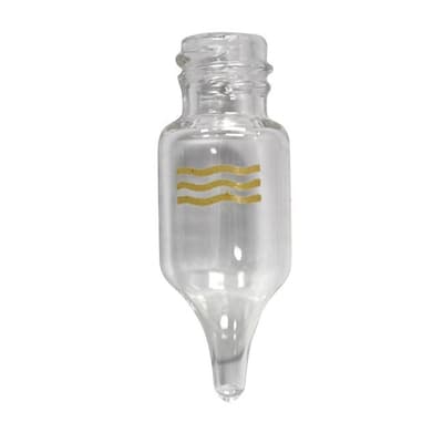 Chromatography Research Supplies 1.1 mL Tapered Bottom Screw Vial Clear (100/pk)